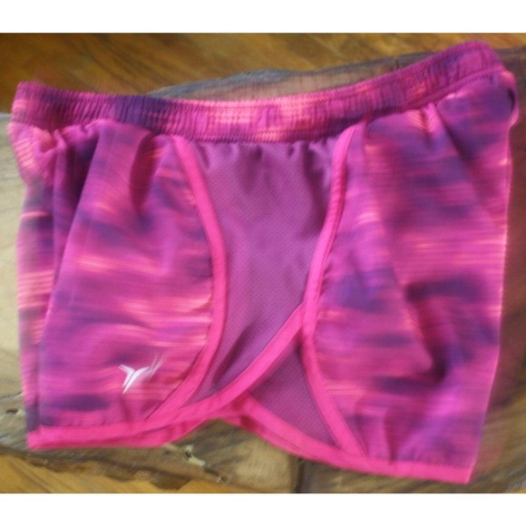 Active by Old Navy Women's Maroon Tri-Color Lined Shorts Sz S - Picture 1 of 6